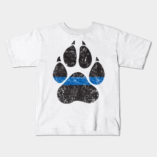 Thin Blue Line Paw Kids T-Shirt